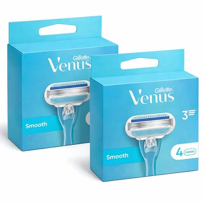 Gillette - Venus Smooth - Gladde scheerbeurt - 4 Navulscheermesjes - Voordeelverpakking - 2 stuks