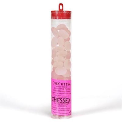 Chessex Glass Gaming Stones - Crystal Pink Frosted (40+)