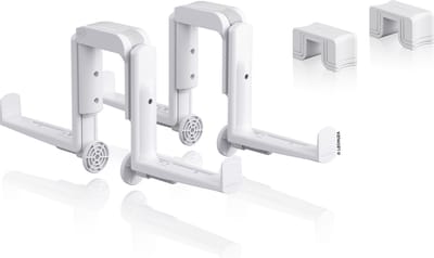 LECHUZA BALCONERA - Balkonbakhouder DUO + adapter set (4-onderdelen) - voor balustrades en muren - voor 2 balkonbakken - wit