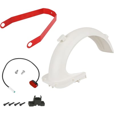 Achterspatbordset Scootervervangingsaccessoire met spatbordbeugel Achterremlicht Compatibel Mudguard & Red Bracket & Brake Light