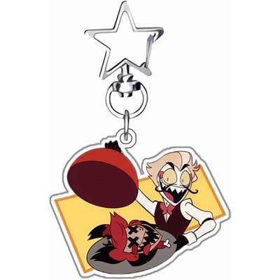 6cm Acryl Sleutelhanger voor Hazbin Hotel Lucifer Sleutelhanger Rugzak Hanger Anime Periferieën Verzameling Prachtig Cadeau black