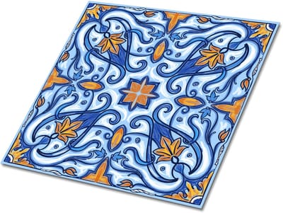 Tulup PVC Tegels - Traditionele Decoratie Vinyl Tegels - 30 cm x 30 cm - Veelkleurig Vinyl Wandtegels - Set van 9 - Vinyl Tegels Zelfklevend - Mozaïek Plaktegels - Wand PVC Tegels - Plaktegels keuken en Badkamer