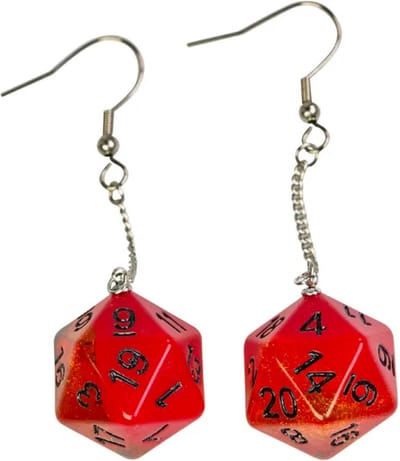 Lapi Toys - Dungeons and Dragons oorbellen - DnD - D&D - Staal - Resin - Rood - Zwart