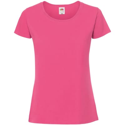 Fruit Of The Loom Vrouwen / Dames Fit Ringgesponnen Premium Tshirt (Fuchsia)