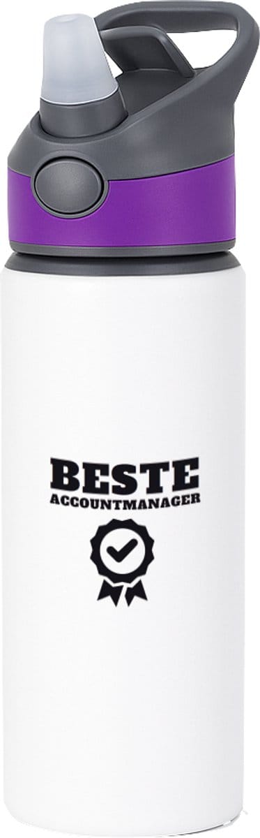 Hacebo® - Beste accountmanager waterfles met rietje paars - Moeder - mama - moederdag - water fles - 650ML