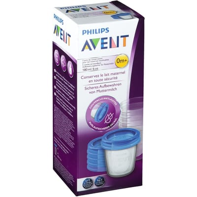 Philips Avent Bewaarbekers voor babyvoeding - 180 ml - 5 stuks - SCF619/05 Onbehandeld/Naturel unisex