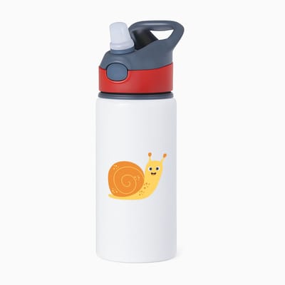 Hacebo® - Slakken waterfles met rietje rood - Insecten - Dieren liefhebbers - dieren - weekdieren - water fles - 650ML