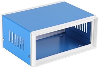 Dailygoods - Blauwe metalen behuizing - Doe-het-zelf aansluitdoos - Duurzaam en stevig - 170 x 130 x 80 mm - Voor binnen- en buitentoepassingen - Elek...