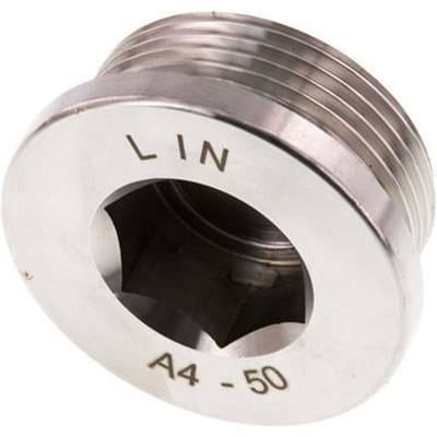 G 1 1/4'' RVS Plug met Binnenzeskant 40 Bar - FL1-M-S-114G-I