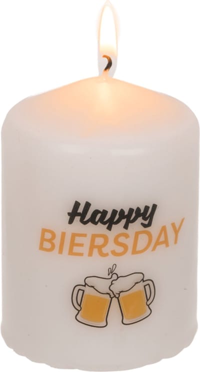 Verjaardagskaars met tekst Happy Biersday