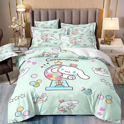 Leuke Cinnamoroll beddengoedsets: dekbedovertrek, kussensloop, 2-3-delige sets, ideaal als cadeau voor tieners en kinderen. US Twin173x218cm