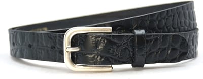 Take-it 3 cm riem zwart kroko - 100 % leder - zwarte riem met kroko print - taillemaat 85 - totale lengte riem 100 cm