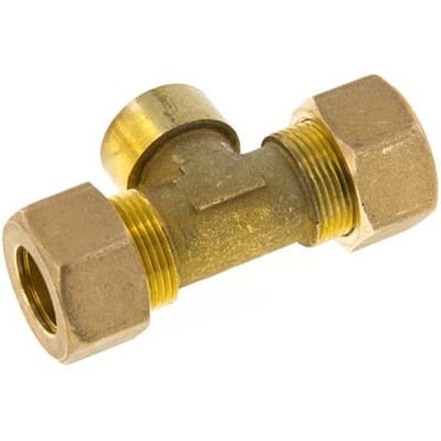G 1/2'' x 18mm Messing T-stuk Knelfitting 67 Bar DIN EN 1254-2 - FL3T-FO-B-012G-18