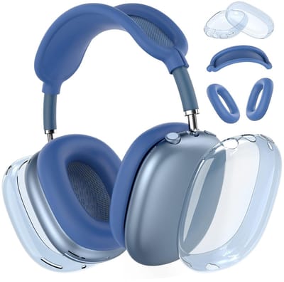 Zachte TPU Oorschelpen Hoes voor AirPods Max - Blauw . - Transparant