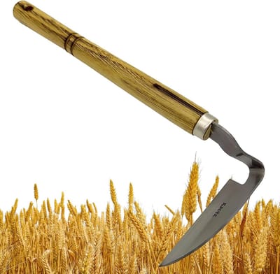 Wiedhaak Tuingereedschap - Handige Sikkels - Onkruid Verwijderen - Roestvrij Staal - 45 cm Lengte - Zilver