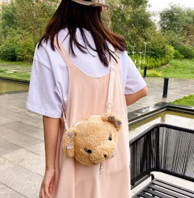 Kindertas - Cadeau kind - Crossbody tas beer -Meisjes Schoudertas beer - Beren tasje - Tas Teddybeer - Kinder portemonnee - Telefoontasje - Dreumes peuter kleuter - Licht Bruin.