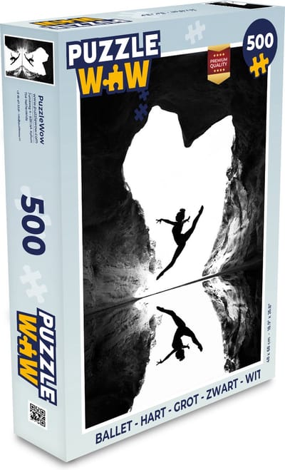 Puzzel Ballet - Hart - Grot - Zwart - Wit - Legpuzzel - Puzzel 500 stukjes