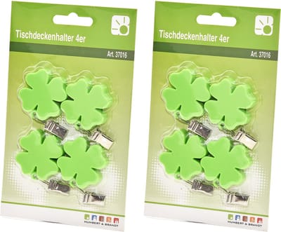 Humbert tafelkleedgewichtjes/hangers - 8x - klavertje vier - kunststof