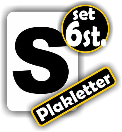 Jerma - Plakletters - S - Sticker – 6 st - Vinyl - 5 x 7 cm - Zwart - Weerbestendig - Zelfklevend