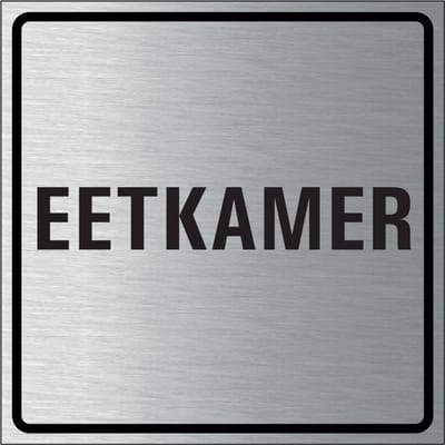 Eetkamer bordje, geborsteld aluminium 150 x 150 mm