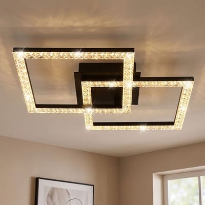 Plafondlamp SAPENA 20 Watt Matt zwart 1-Lichts Helder