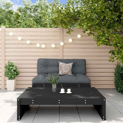 vidaXL - 2-delige - Loungeset - met - kussens - massief - hout - zwart