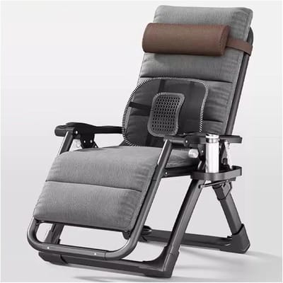 Opvouwbare Loungestoel - Campingstoel Ligstoel - Ontspannen Buiten - Verstelbare Rugleuning - 180x67x40cm - Effen