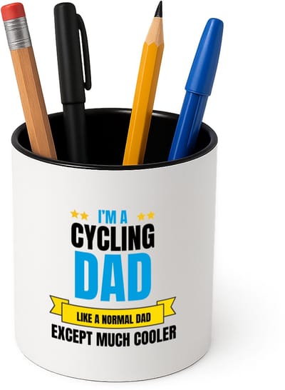 Hacebo® - I'm a cycling dad Pennenbakje - Vader - papa - pennenhouder - vaderdag cadeautjes - verjaardagscadeau - gift - kado - Pennenbakje zwart