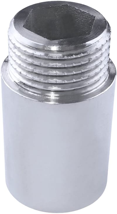 Dailygoods- Verbindingsconnectorverlenging - 1/2" Buitendraad/Binnendraad - Lengte 30 mm - Verchroomd Metaal - Opschroefbaar - Duurzame Aansluiting - Fitting