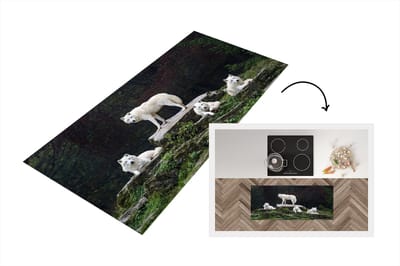 Keukenloper - Loper keuken - Wolven - Stenen - Roofdier - 120x50 cm - Keukenloper vinyl