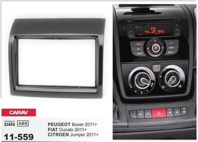 2-DIN CITROEN Jumper 2011+ / PEUGEOT Boxer 2011+ / FIAT Ducato 2011+ (Piano black) afdeklijst / installatiekit Audiovolt 11-559