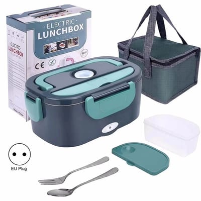 Allero Lunch Elektrisch - Lunchbox Met Compartimenten - Elektrische Lunchbox - 220V - Lekvrij - 60W - 1,5L - RVS - 2-in-1