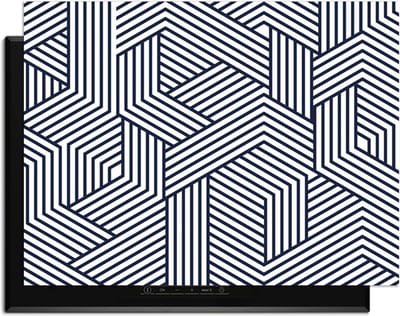 KitchenArt - Linear Labyrinth – Inductie Beschermer - 78x52 cm - Kookplaat Beschermer - Luxe Afdekplaat Inductieplaat - Anti-slip & Oprolbaar - Beschermmat Inductiekookplaat