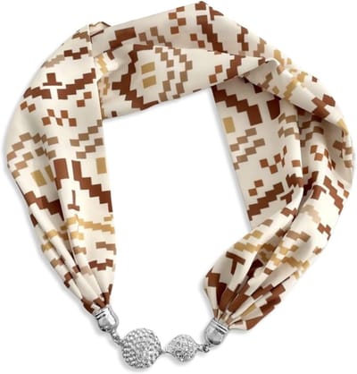 Elegante Dames Sjaal met Magnetische Sluiting en Strass Steentjes - Modieuze Neckerchief en Accessoire voor Haar en Sieraden