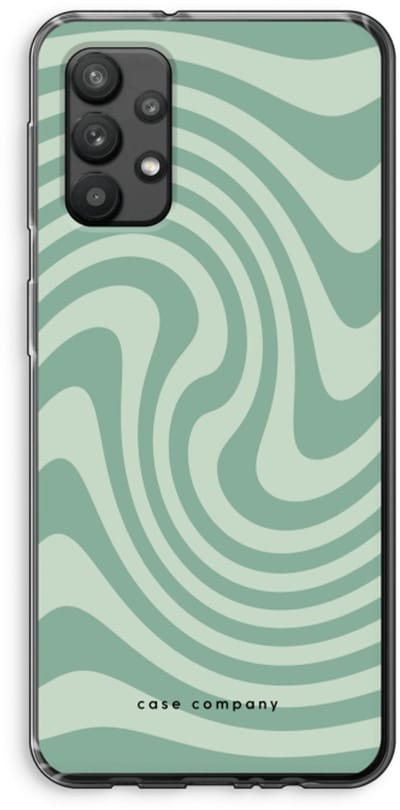 Case Company® - Hoesje geschikt voor Samsung Galaxy A32 4G hoesje - Swirl Groen - Soft Cover Telefoonhoesje - Bescherming aan alle Kanten en Schermrand
