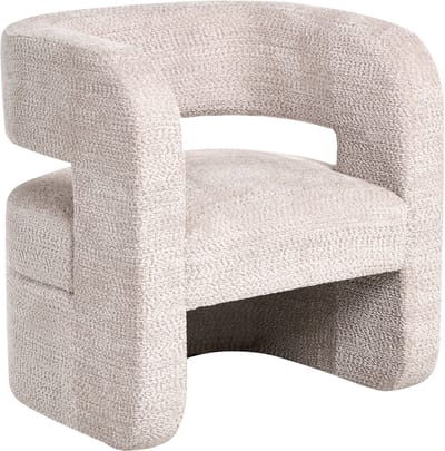 VIDSEL - Fauteuil - Beige - Chenille