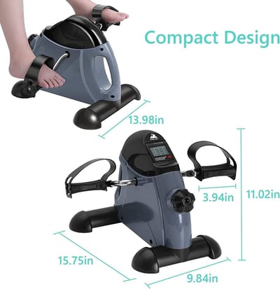 SnelShoppen - Mini Fiets Onder Bureau - Verstelbare Pedalen met LCD Scherm - Draagbare Fitnessapparatuur voor Thuis en Kantoor - Ideaal Voor Cardiotra