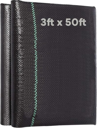 Zwarte Onkruiddoek 3 FT x 50 FT - 100 g/m², Waterdoorlatend, UV-bestendig, Onkruidbescherming voor Tuin