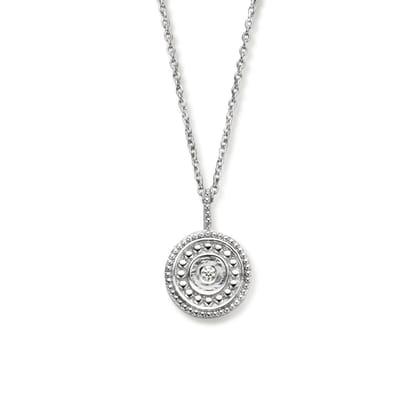 zilver gerhodineerd bewerkt collier met zirkonia 41 - 43 - 45 cm 1336183