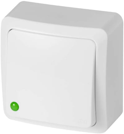 Opbouw Schakelaar - Wandcontactdoos - Verlichting Aansturen - Compact Ontwerp - 62 cm - Wit