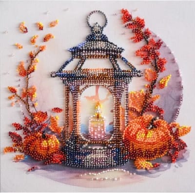 BORDUURPAKKET met KRALEN - Autumn Light - Herfstlicht - ABRIS ART - AMB109