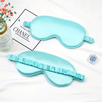 SUNMOOL Slaapmasker - Zijden Slaapmasker - Oogkapje - Oogmasker - Verstelbaar Oog Masker - Blinddoek - Nachtmasker - 20 x 9.5cm - LichtGroen