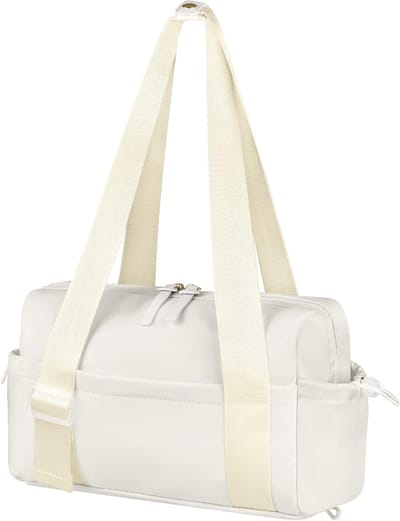 Sporttas voor dames - Kleine witte reistas met ruime opbergruimte en stijlvol design