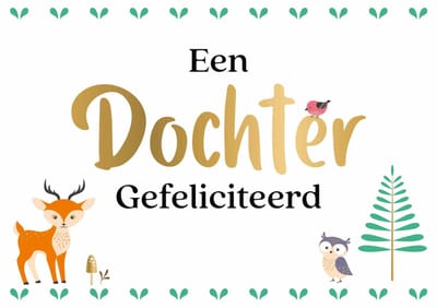 Wenskaart - Daisy - Een Dochter Gefeliciteerd - Met Envelop - 1 Stuk