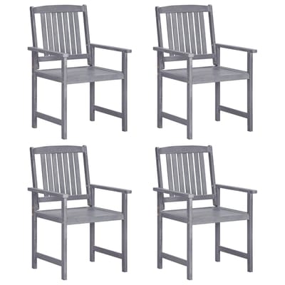 vidaXL - Tuinstoelen - 4 - st - massief - acaciahout - grijs