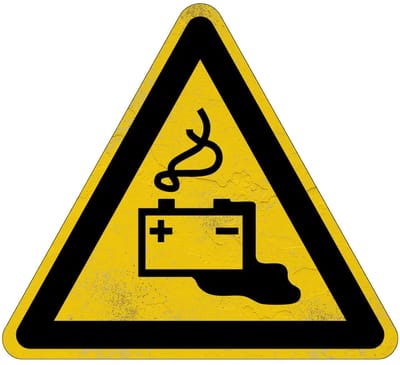 Accugevaar waarschuwingsbord - W026 | Sign Again materiaal | 30 cm