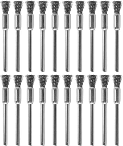 Dailygoods- Draadborstels 15 Stuks - Mini Staalborstelset - Polijstwielenset - Roterende Gereedschap - Voor Reinigen en Polijsten - Duurzaam Staal - Staalborstel