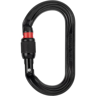 PETZL OXAN SCREW-LOCK Black – Hoogsterkte stalen karabiner 38 KN