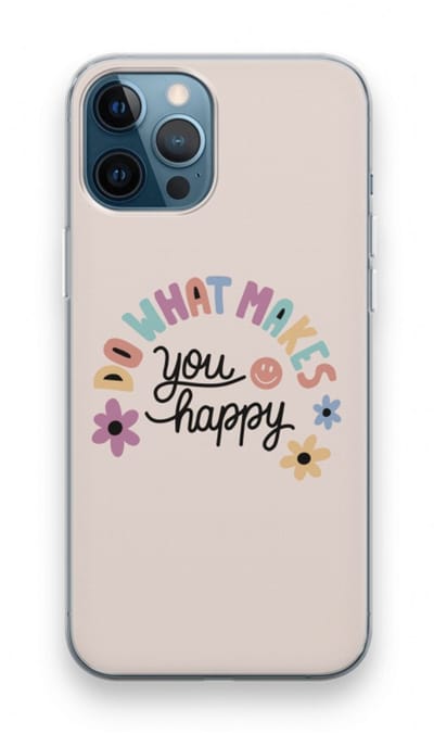 Case Company® - Hoesje geschikt voor iPhone 12 Pro hoesje - Happy days - Soft Cover Telefoonhoesje - Bescherming aan alle Kanten en Schermrand