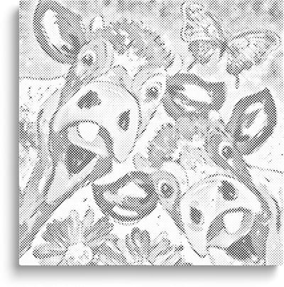 Maffe Koeien | Dot painting | 50x50cm  Meest gekozen | Dot painting | Oh My Dotz | Dots stippen | Diamond painting & Schilderen op nummer alternatief | Happy hobby